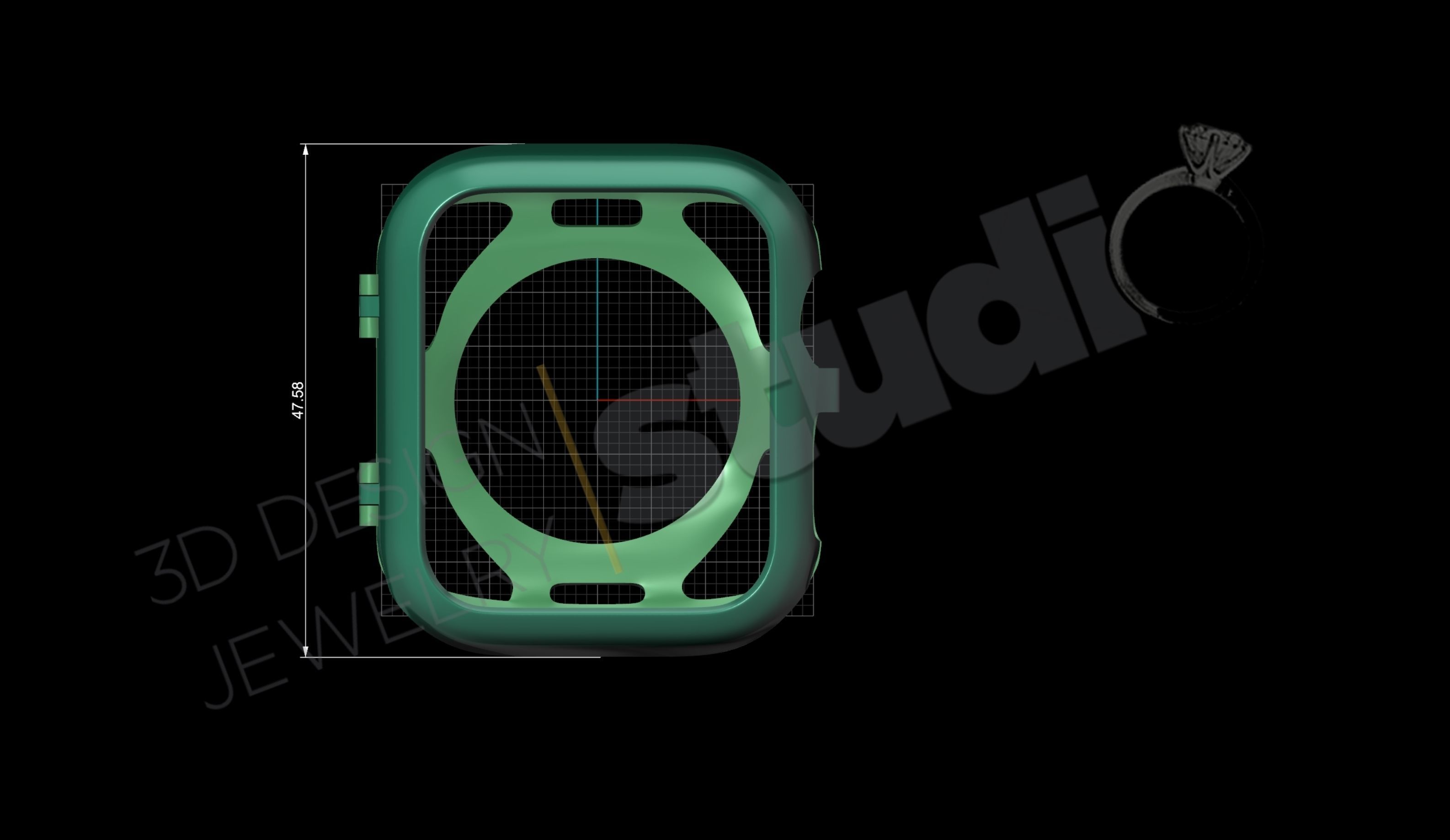 Luxury iWarch 7 45mm case 3D print model_4