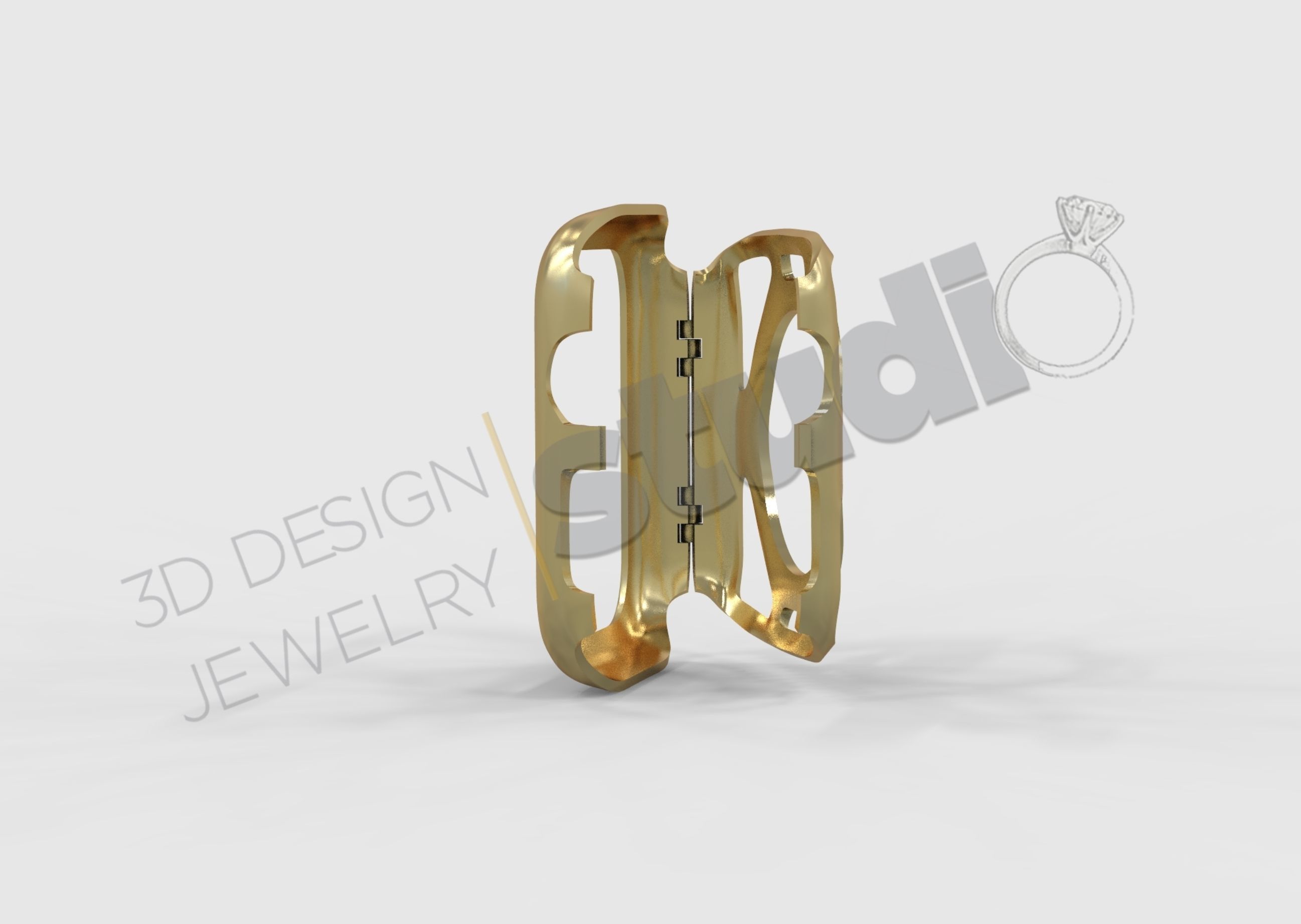 Luxury iWarch 7 45mm case 3D print model_3