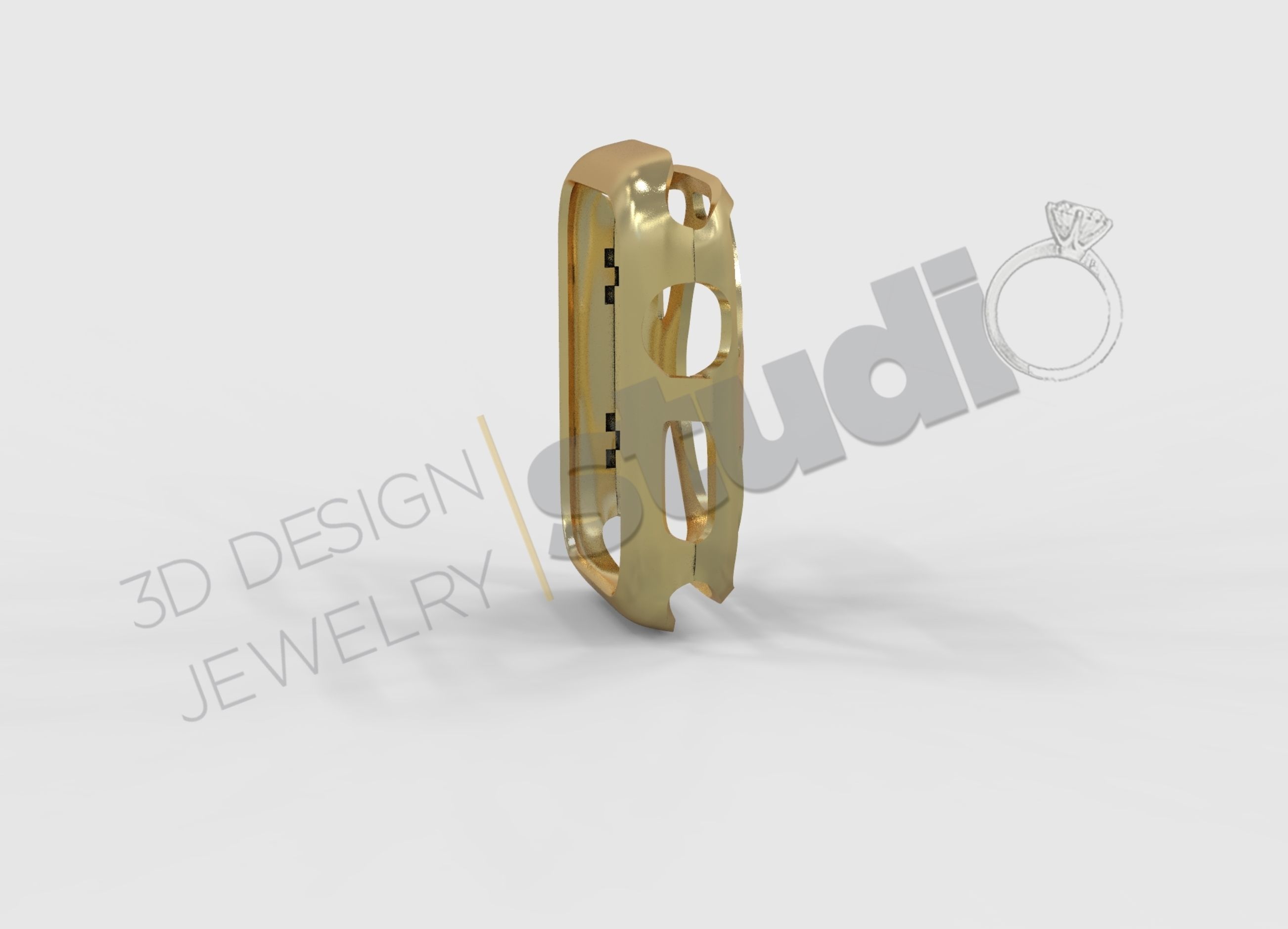 Luxury iWarch 7 45mm case 3D print model_1