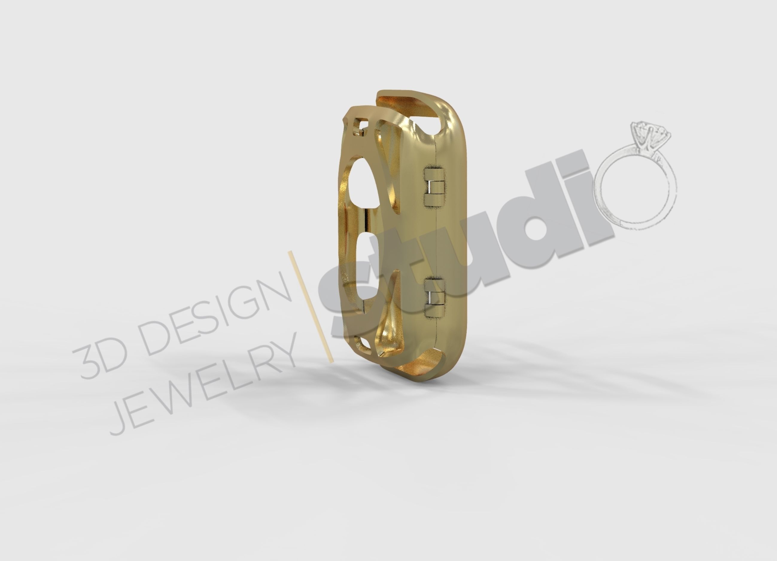 Luxury iWarch 7 45mm case 3D print model_2