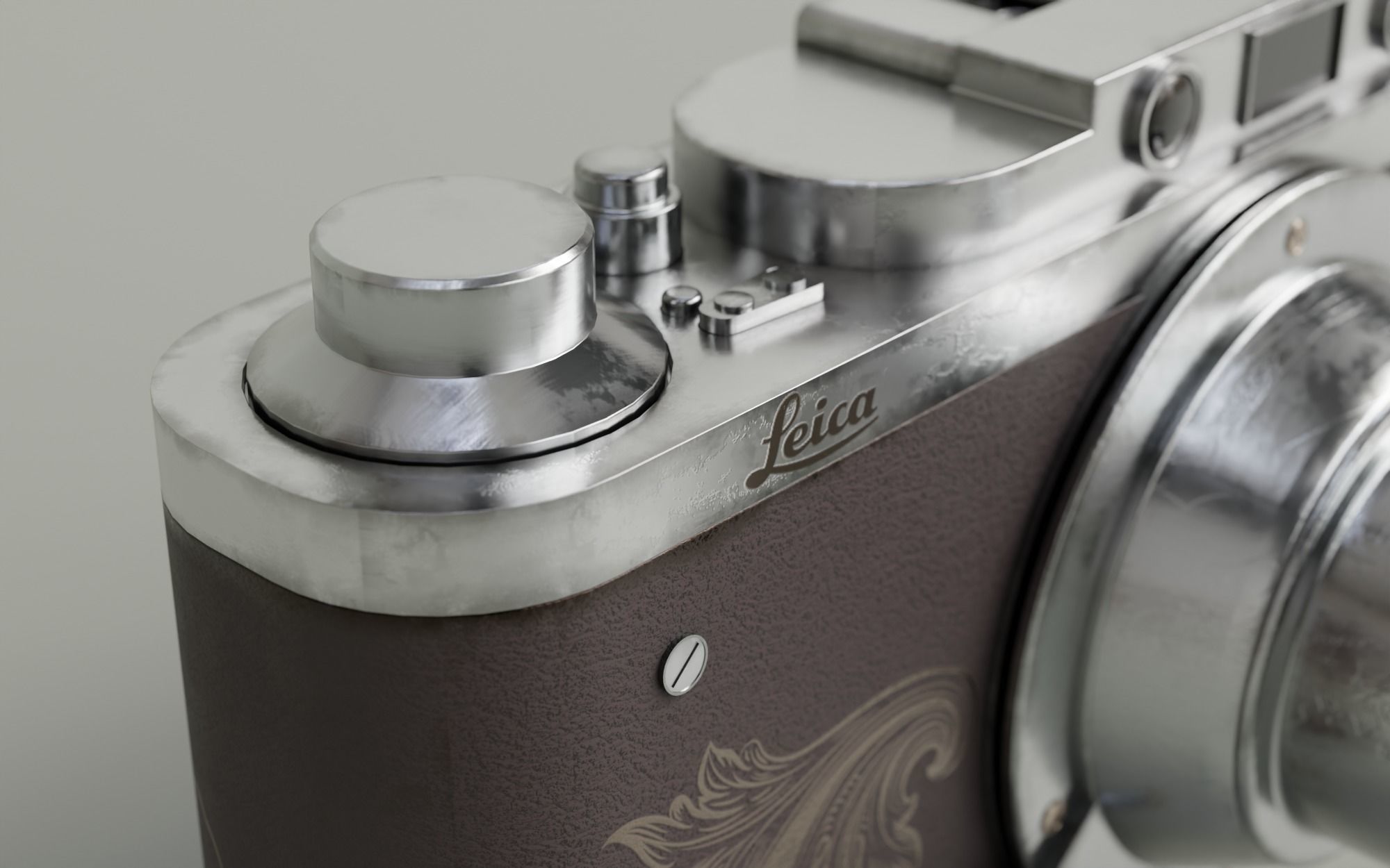 Leica Old Vintage Camera with Realistic PBR Texture 3D model_2