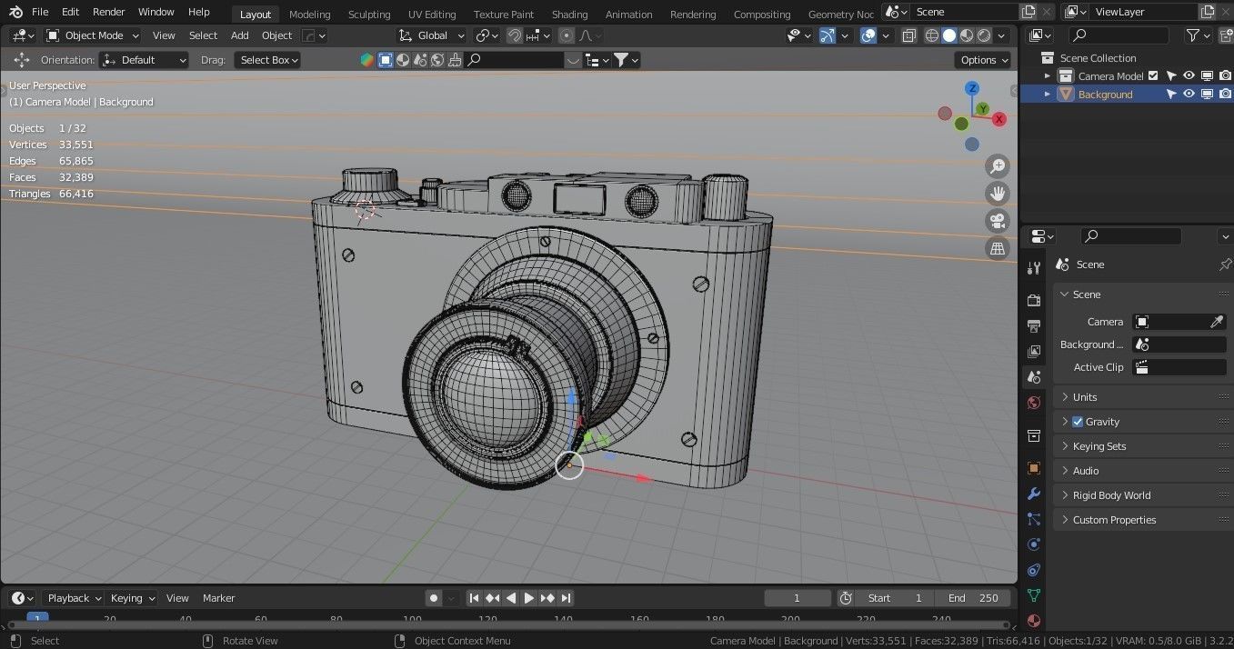 Leica Old Vintage Camera with Realistic PBR Texture 3D model_13