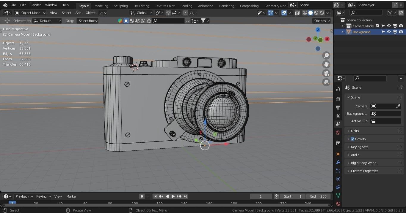 Leica Old Vintage Camera with Realistic PBR Texture 3D model_12