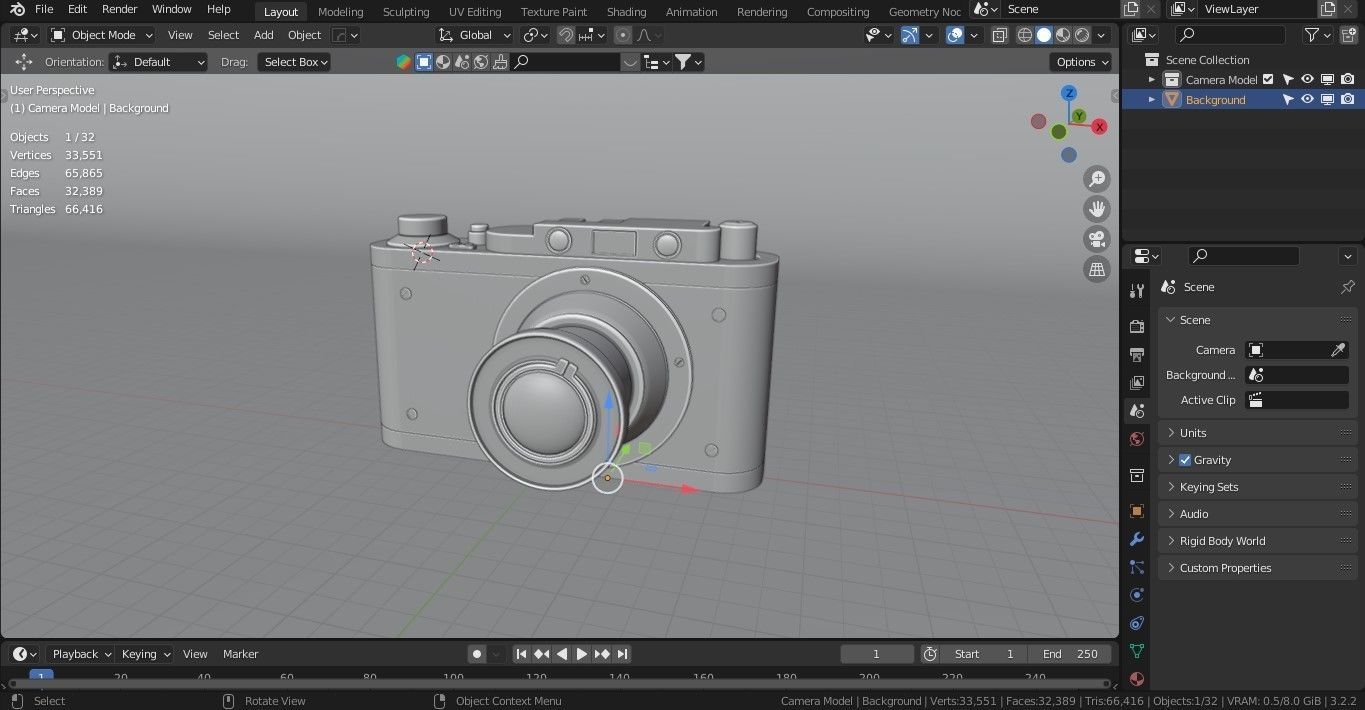 Leica Old Vintage Camera with Realistic PBR Texture 3D model_10