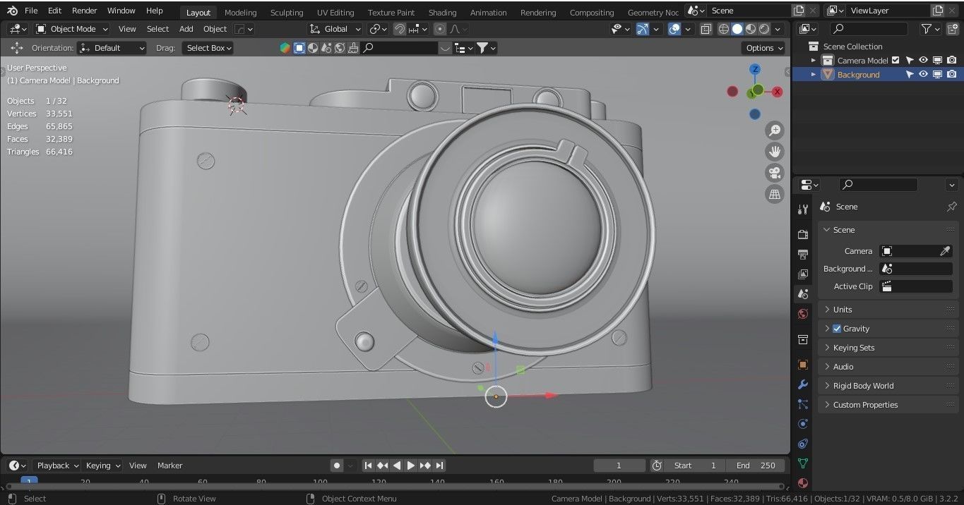 Leica Old Vintage Camera with Realistic PBR Texture 3D model_11