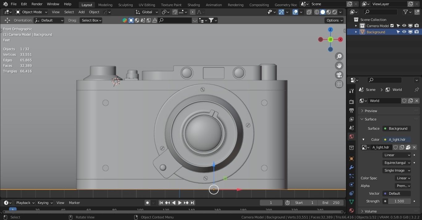 Leica Old Vintage Camera with Realistic PBR Texture 3D model_8