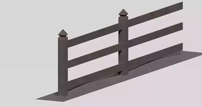 Low poly picket fence set Low-poly 3D model