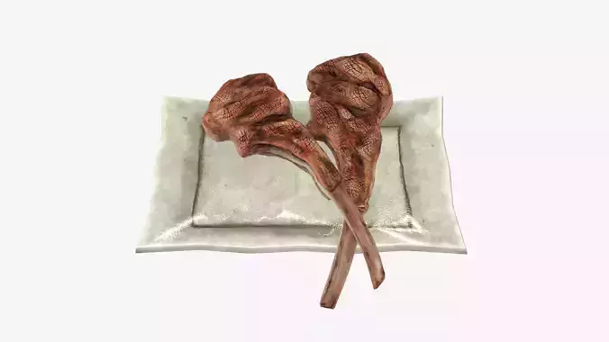 grilled lamb chops Low-poly 3D model