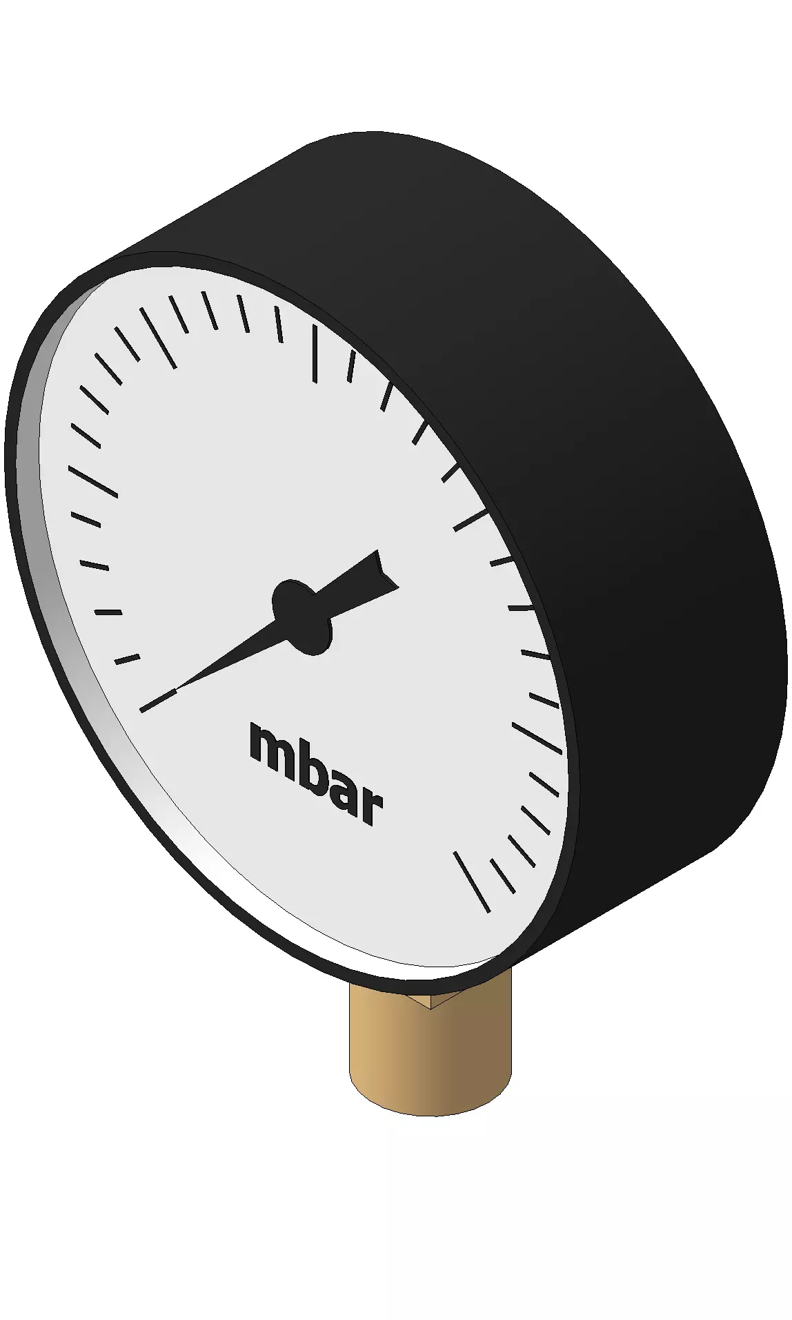 Manometer diameter 100 mm mbar 3D model_0