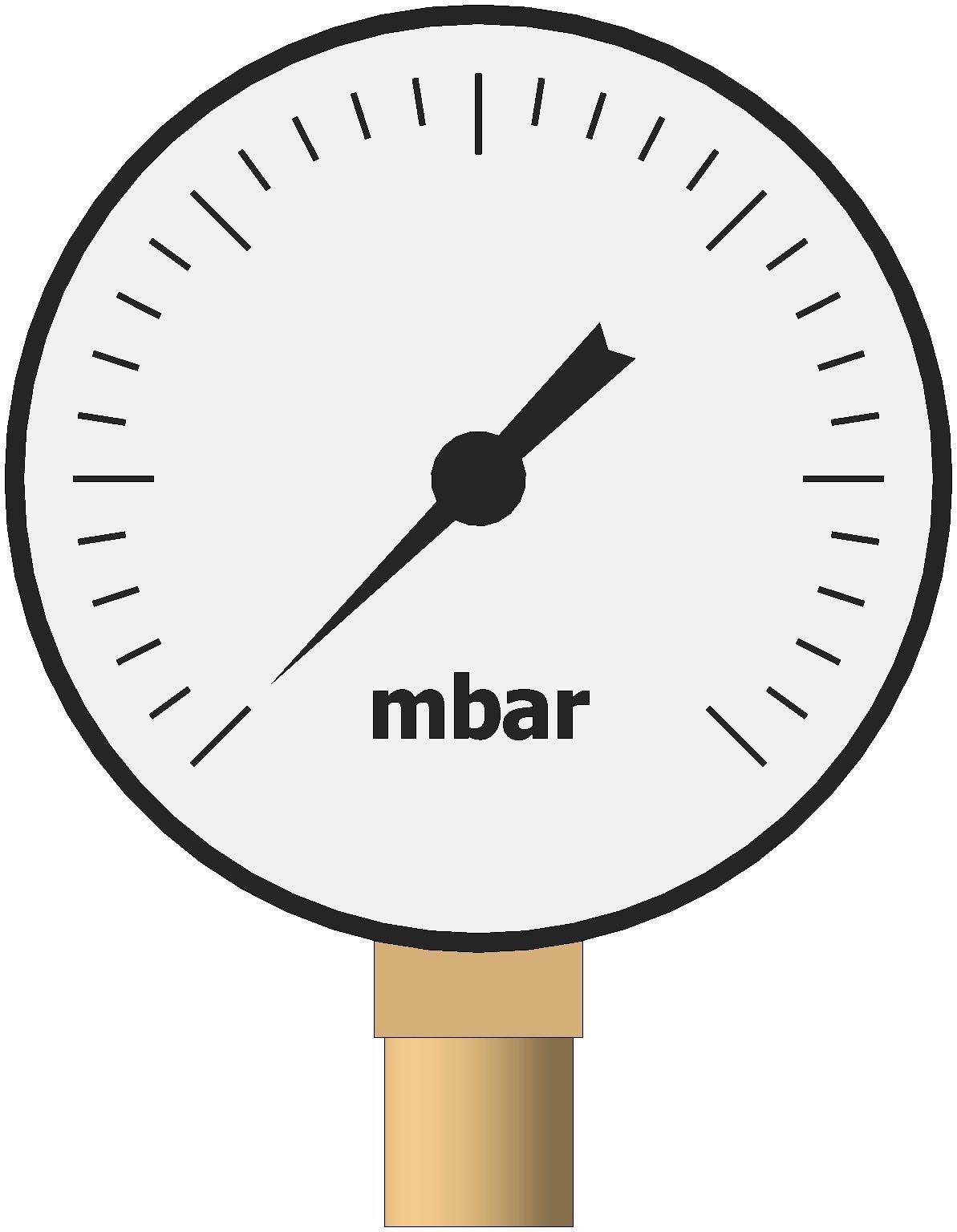 Manometer diameter 100 mm mbar 3D model_1