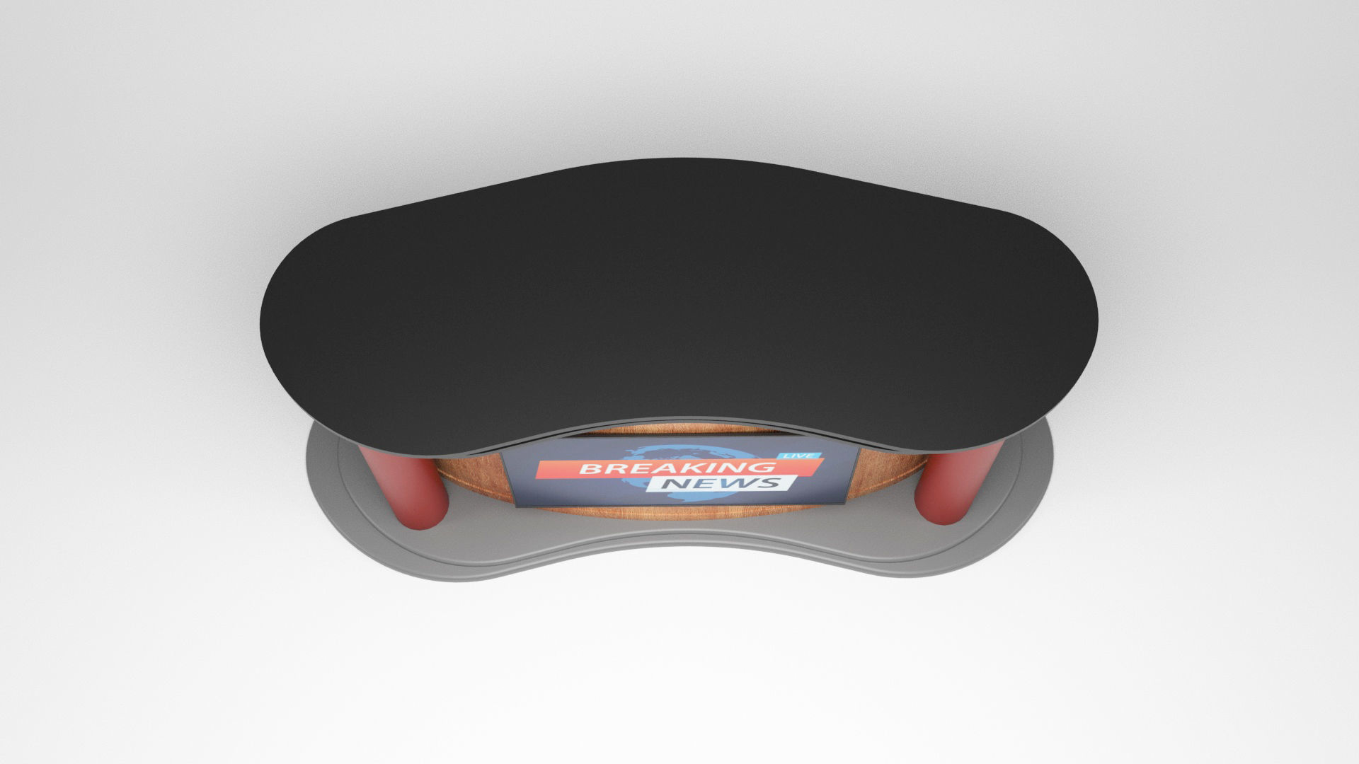 Tv set desk 2 Low-poly 3D model_7