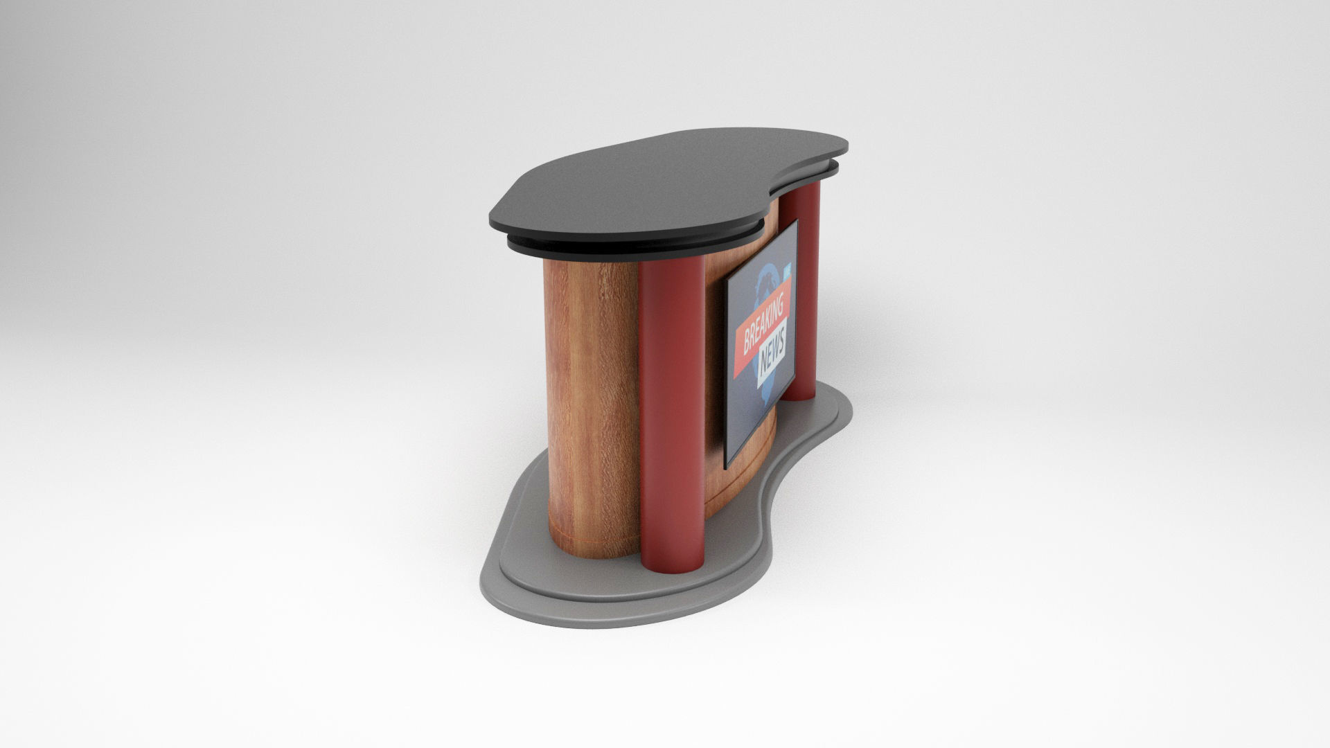 Tv set desk 2 Low-poly 3D model_5
