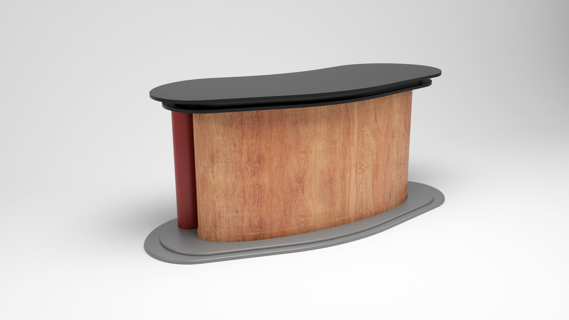 Tv set desk 2 Low-poly 3D model_3