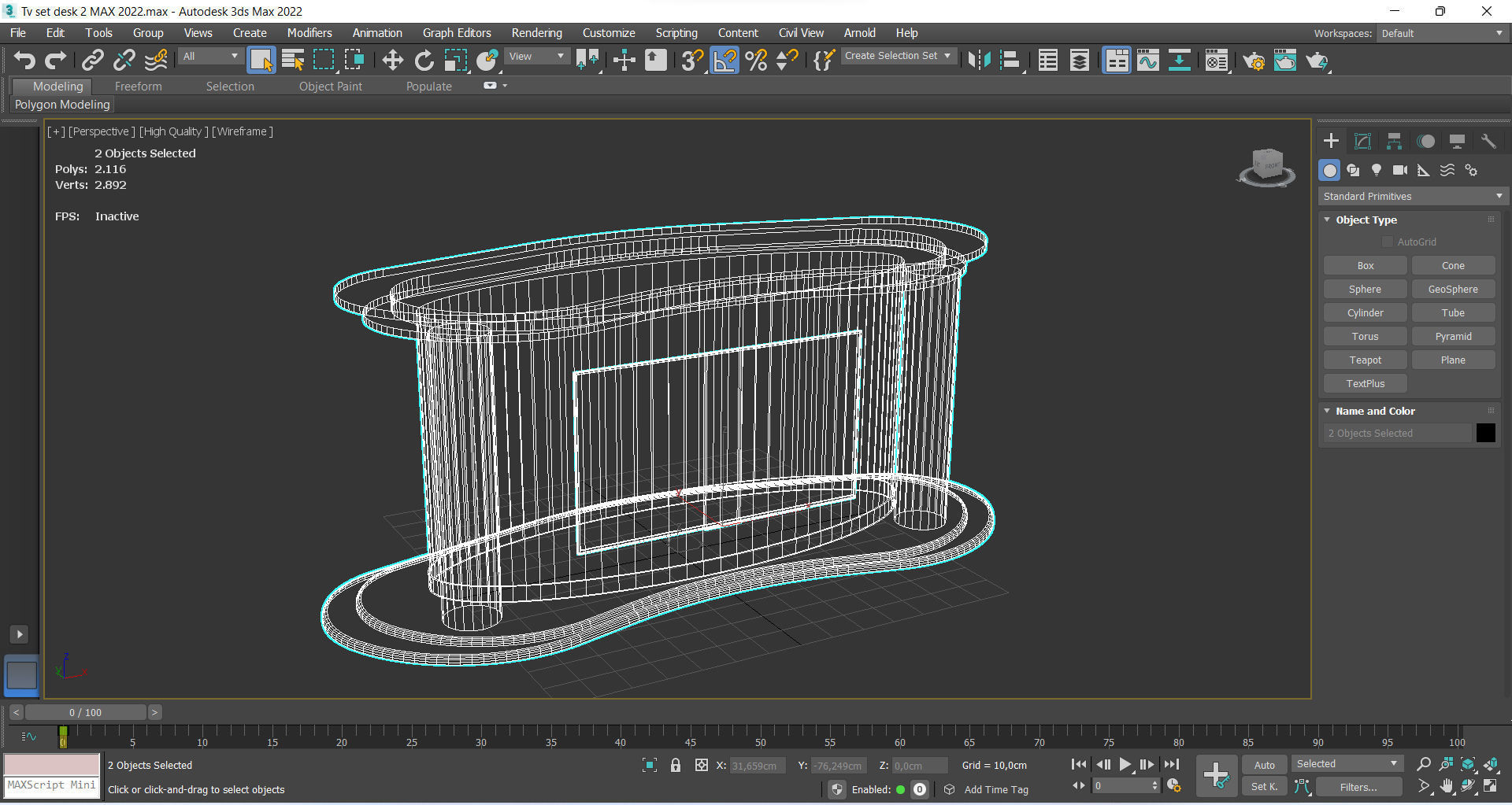 Tv set desk 2 Low-poly 3D model_10