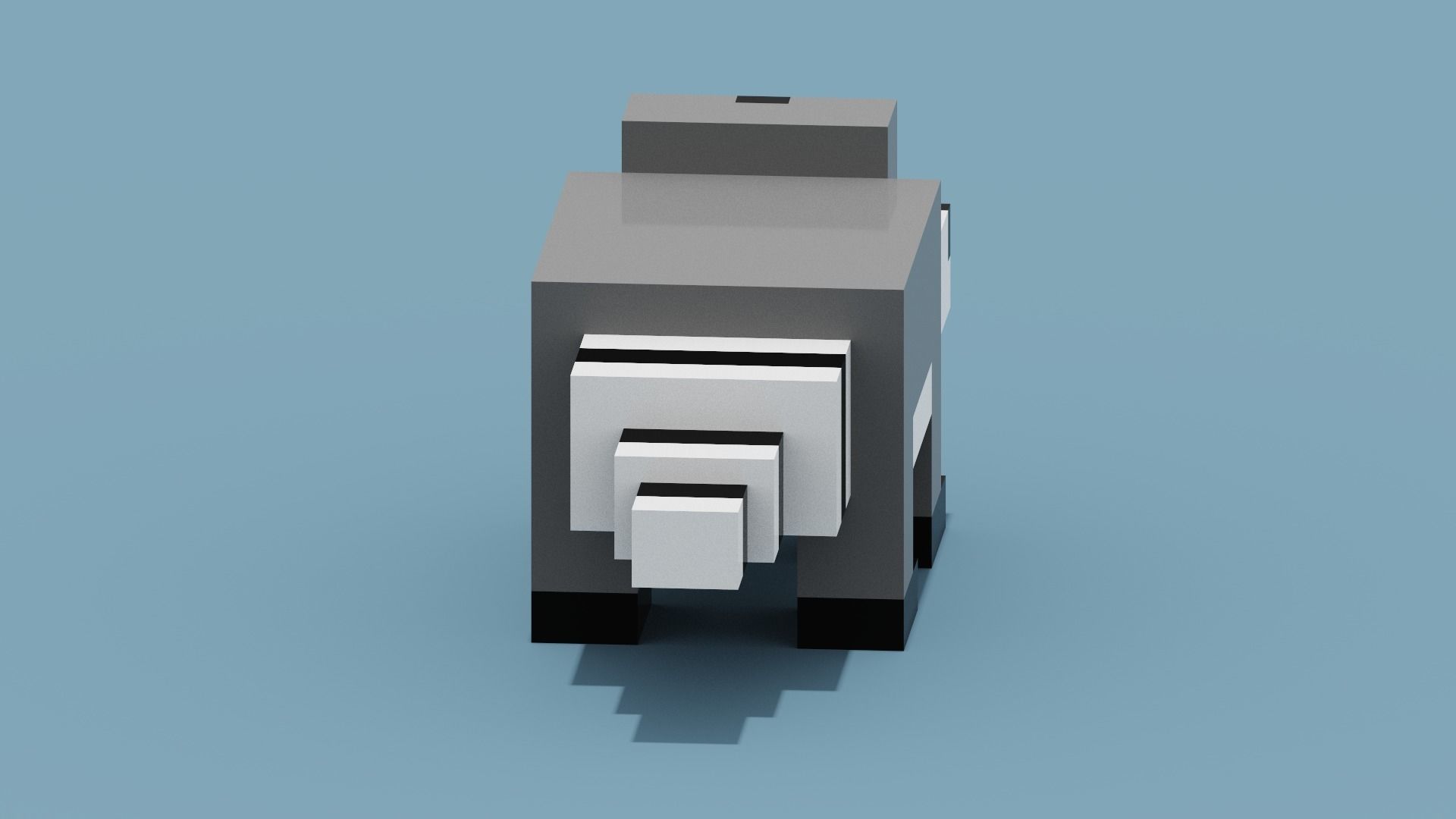 Voxel Raccoon Low-poly 3D model_8