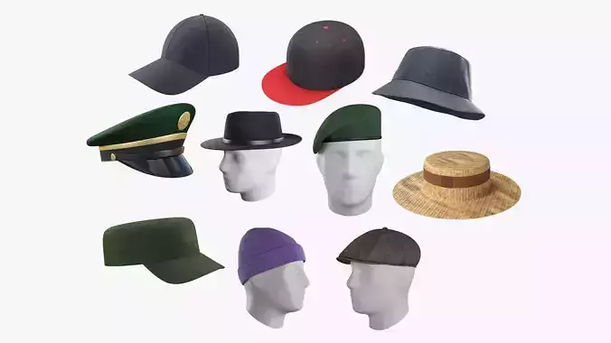 Cap - Hat Collecttion 3D Model Collection