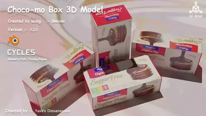 Choco-Mo Box casing 3d model Texture