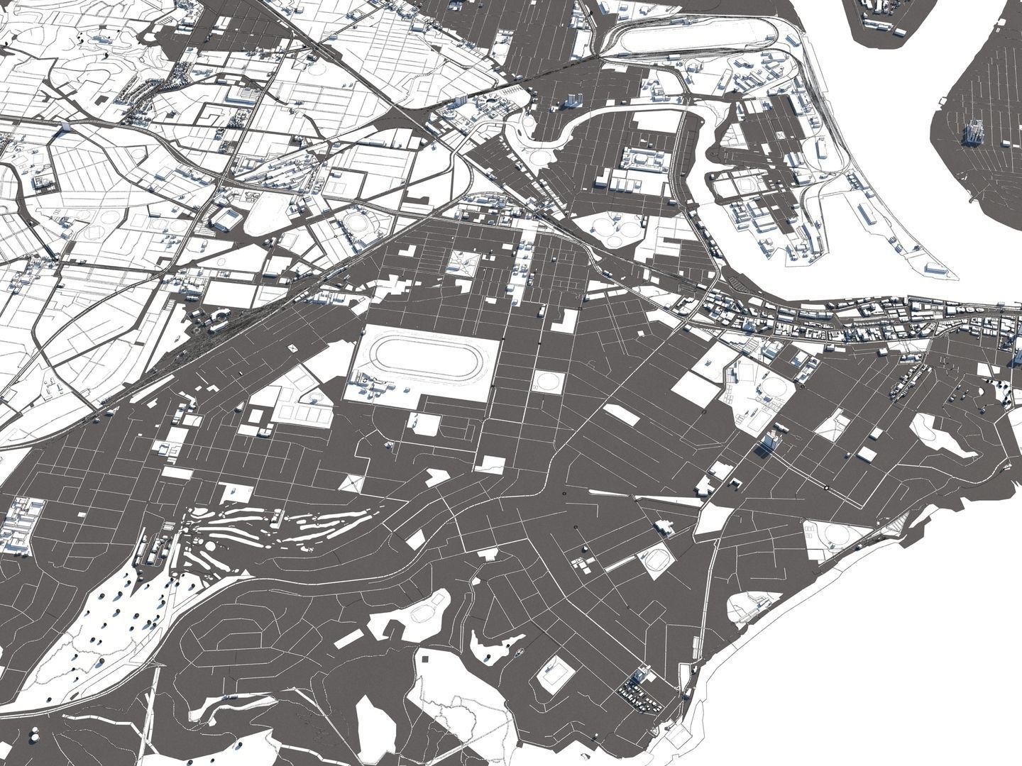 Newcastle Australia 50x50km 3D City Map 3D model_25