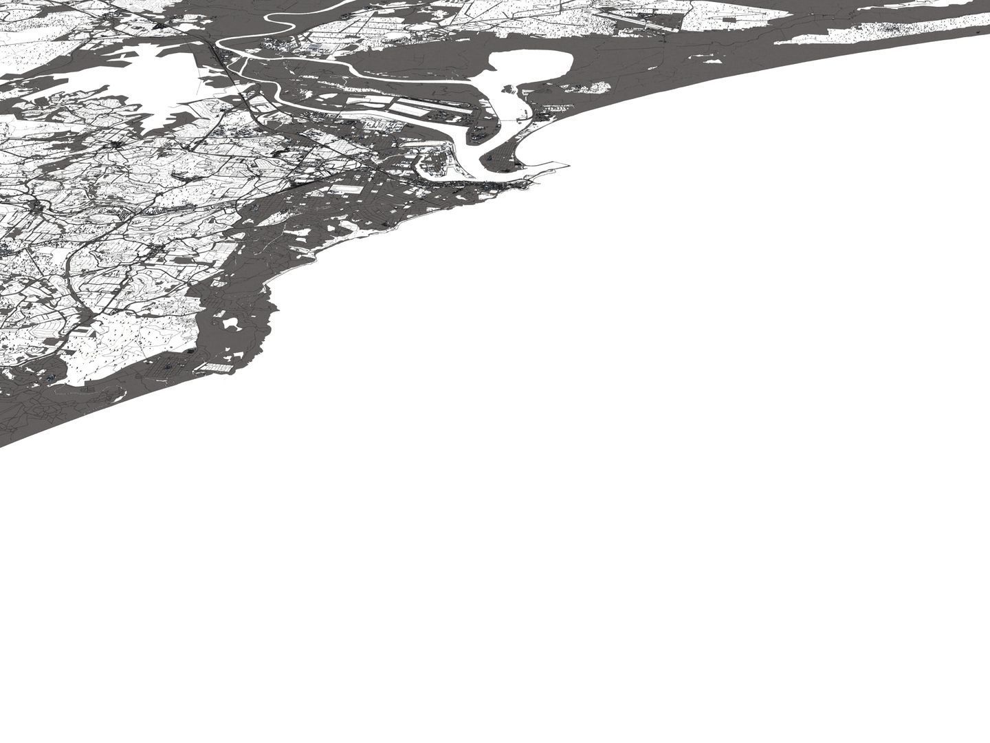 Newcastle Australia 50x50km 3D City Map 3D model_17