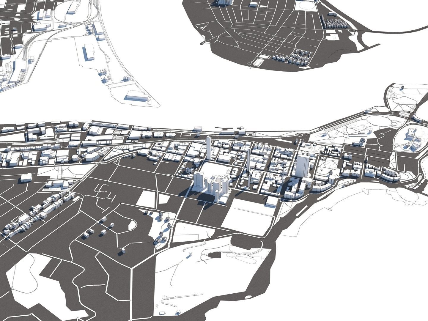 Newcastle Australia 50x50km 3D City Map 3D model_27
