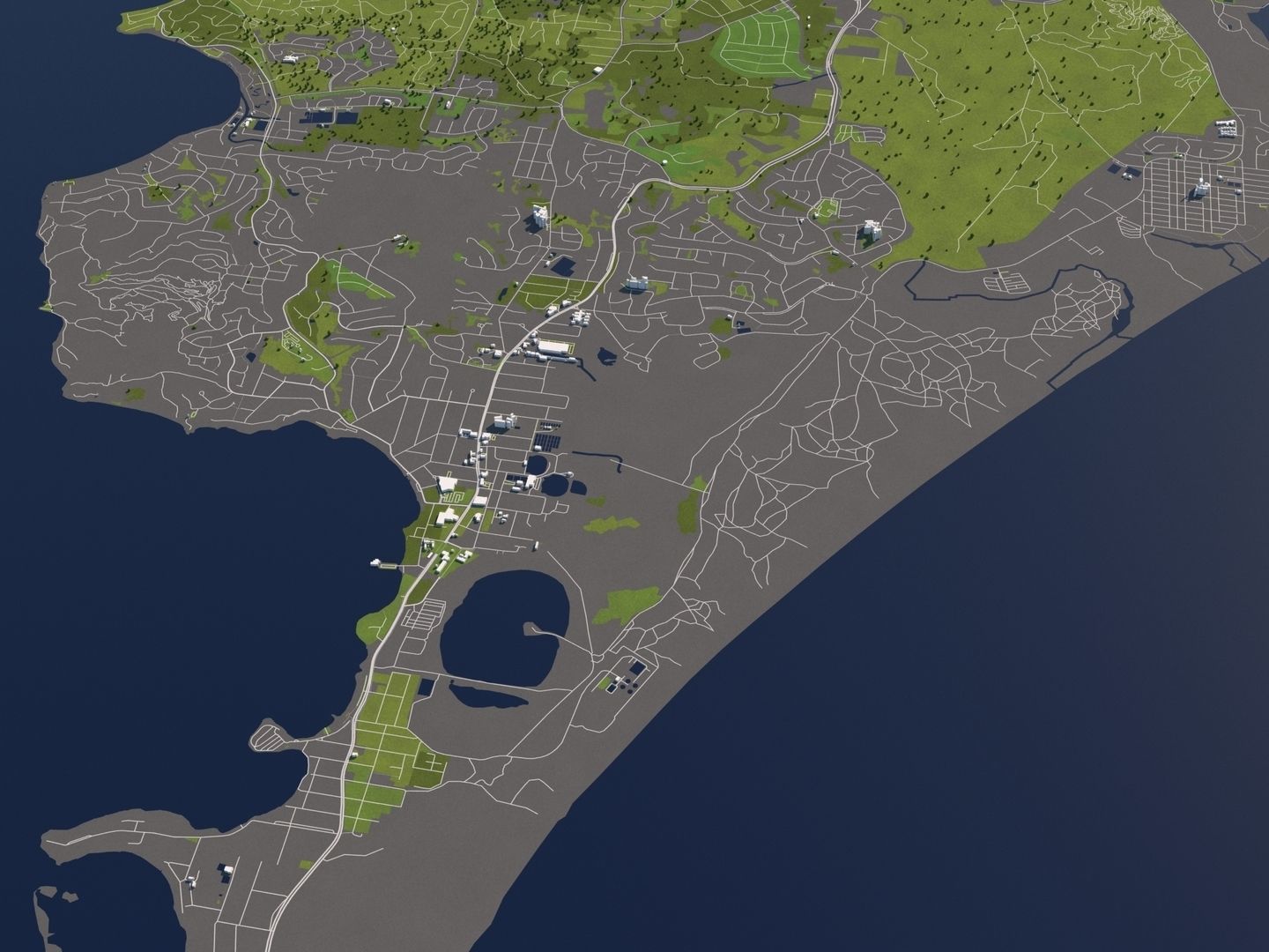 Newcastle Australia 50x50km 3D City Map 3D model_6
