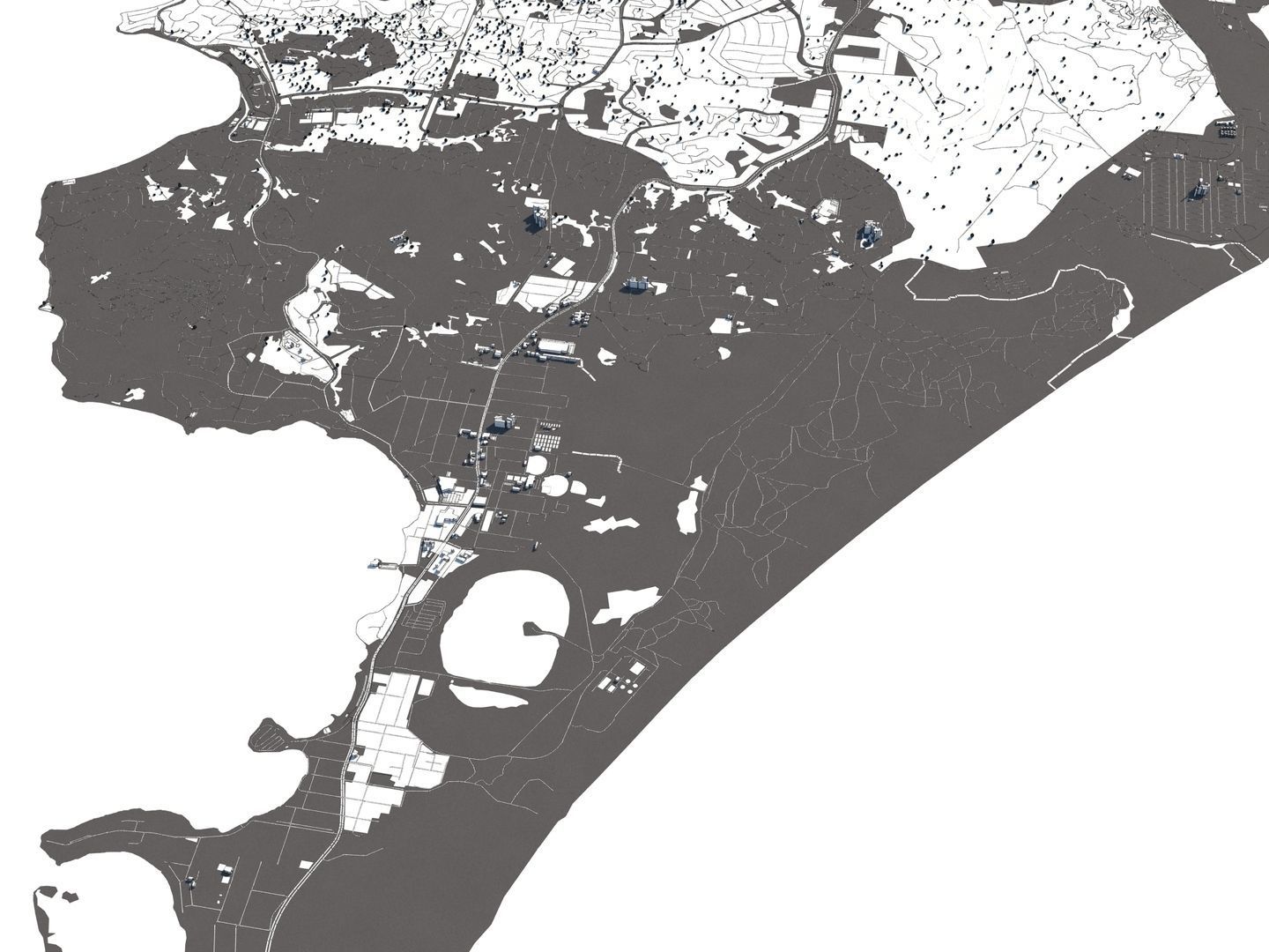 Newcastle Australia 50x50km 3D City Map 3D model_23