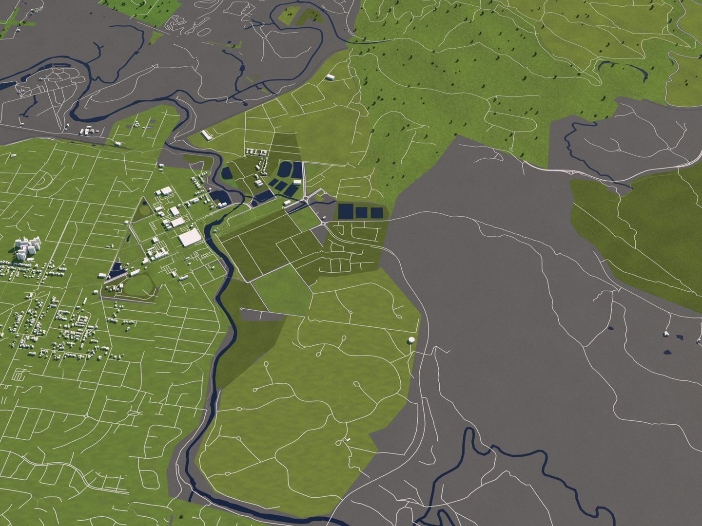 Canberra Australia 50x50km 3D City Map 3D model_9