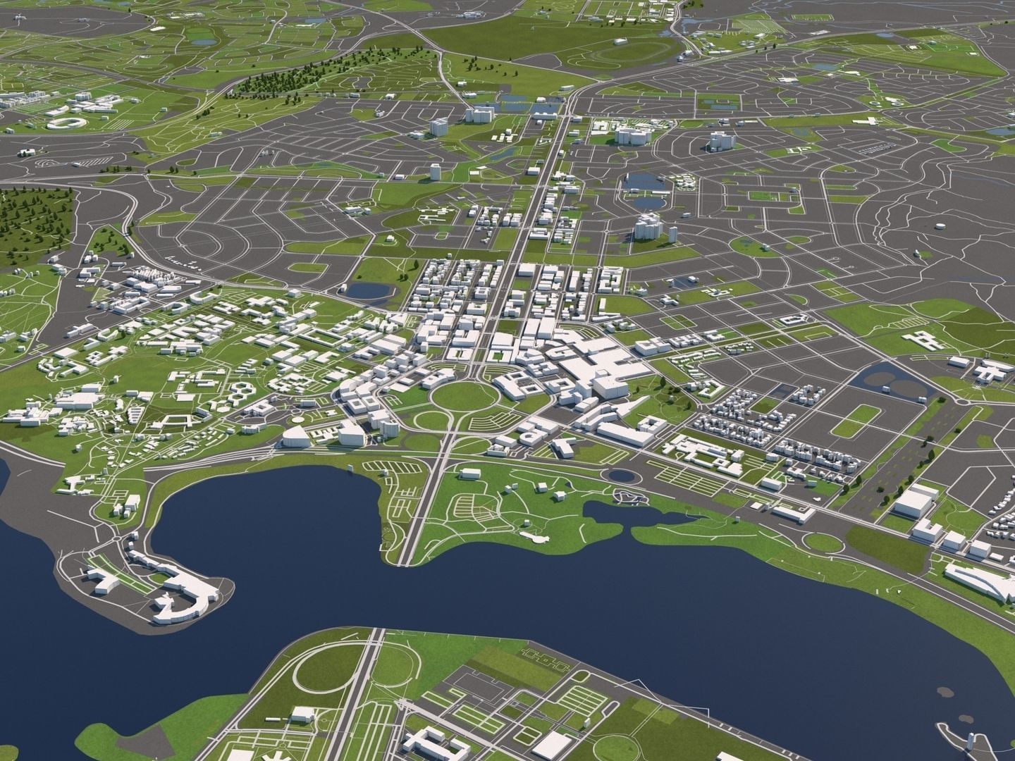 Canberra Australia 50x50km 3D City Map 3D model_1