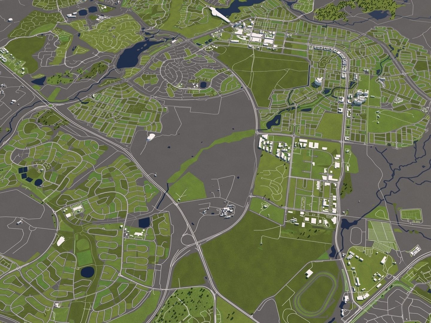 Canberra Australia 50x50km 3D City Map 3D model_8