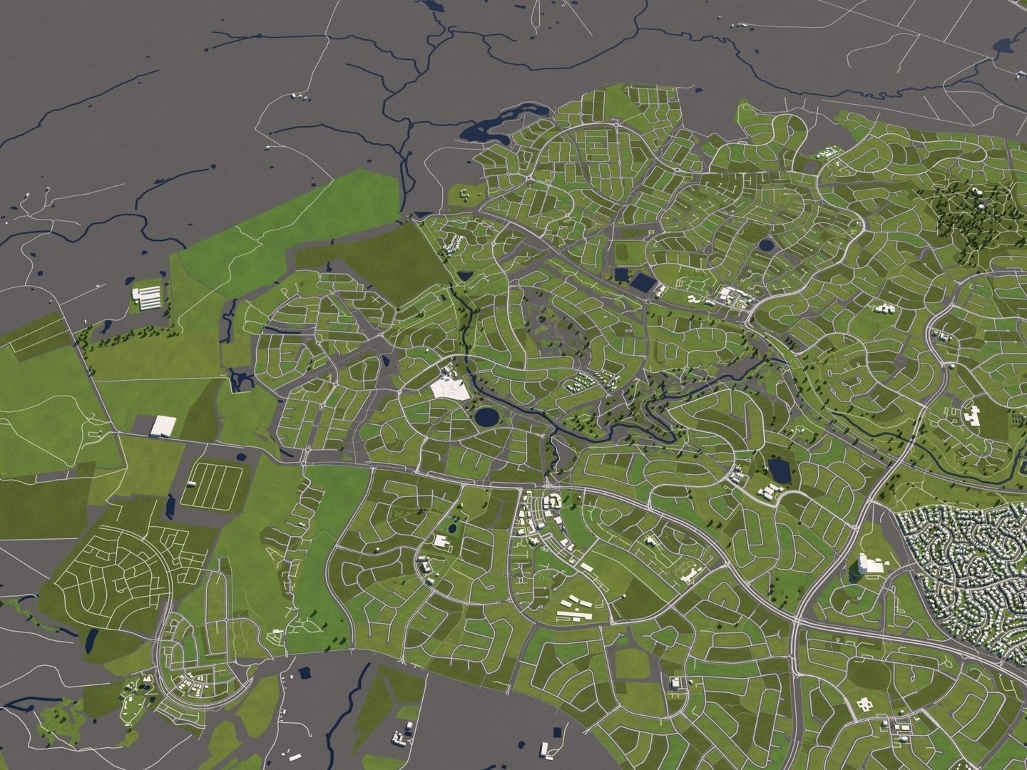 Canberra Australia 50x50km 3D City Map 3D model_7