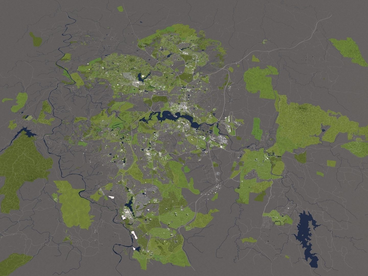 Canberra Australia 50x50km 3D City Map 3D model_12