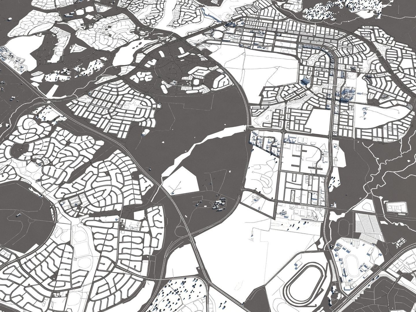Canberra Australia 50x50km 3D City Map 3D model_22
