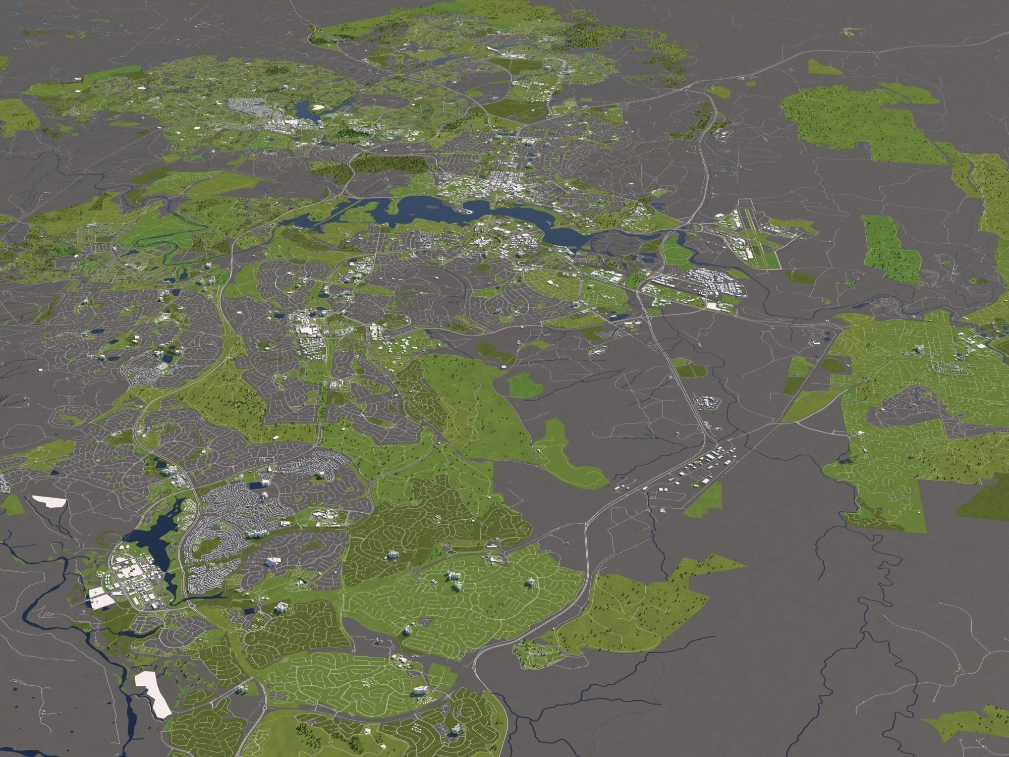 Canberra Australia 50x50km 3D City Map 3D model_3