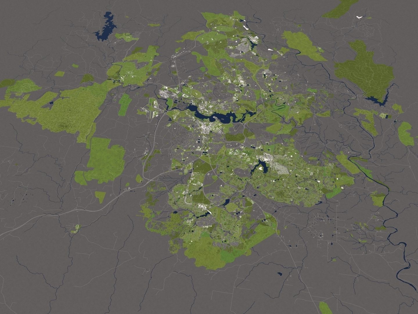 Canberra Australia 50x50km 3D City Map 3D model_14