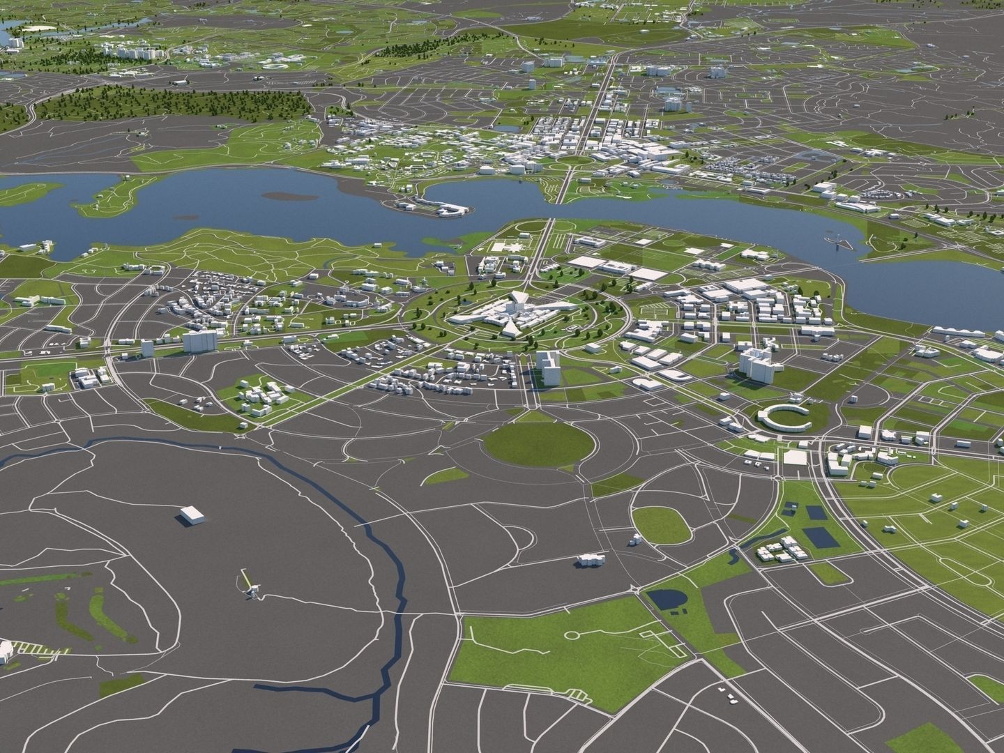 Canberra Australia 50x50km 3D City Map 3D model_5