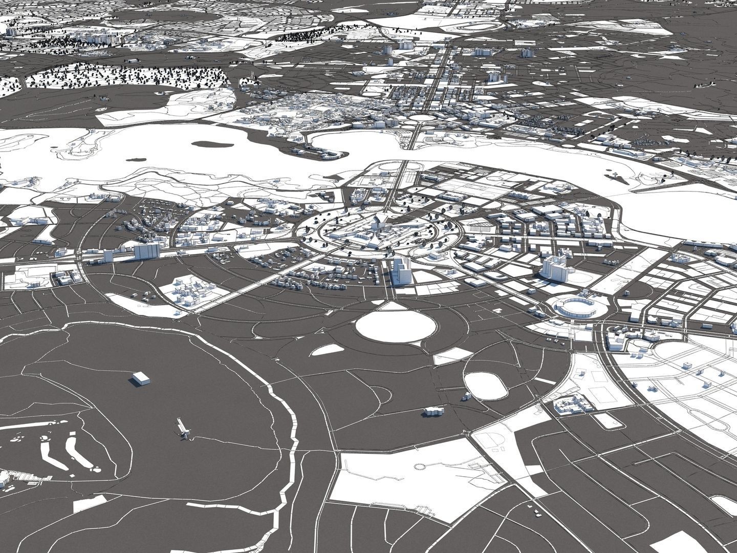 Canberra Australia 50x50km 3D City Map 3D model_26