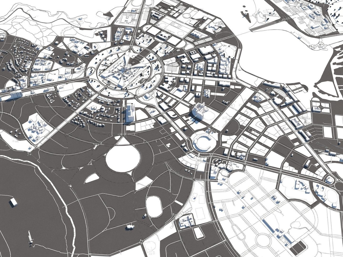 Canberra Australia 50x50km 3D City Map 3D model_25
