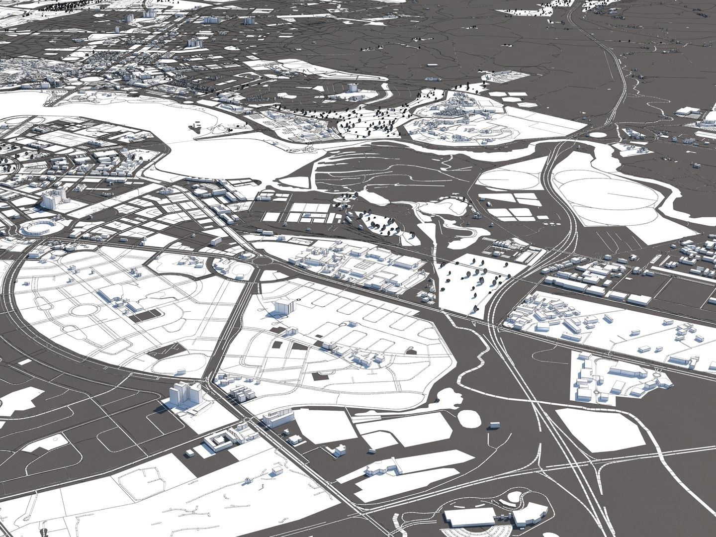 Canberra Australia 50x50km 3D City Map 3D model_27