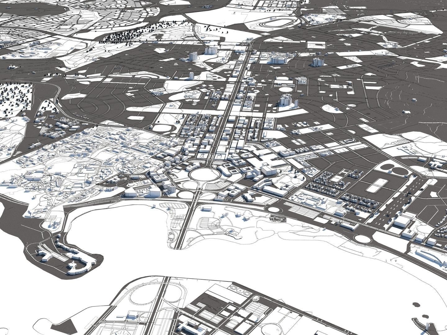 Canberra Australia 50x50km 3D City Map 3D model_15