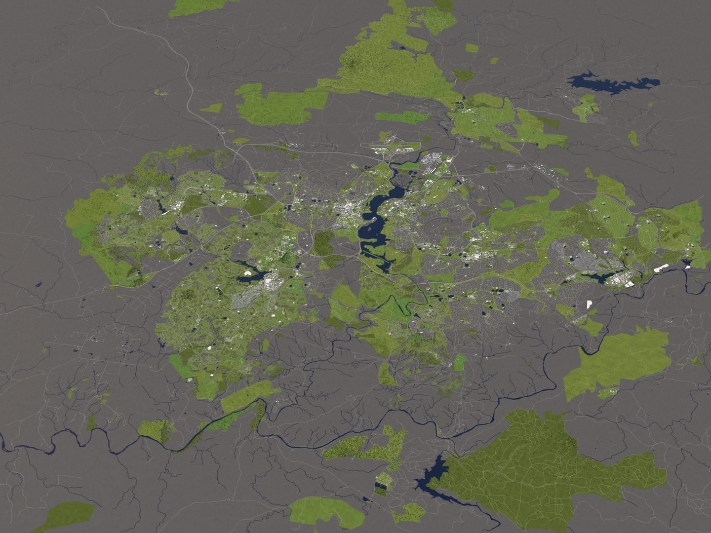 Canberra Australia 50x50km 3D City Map 3D model_13