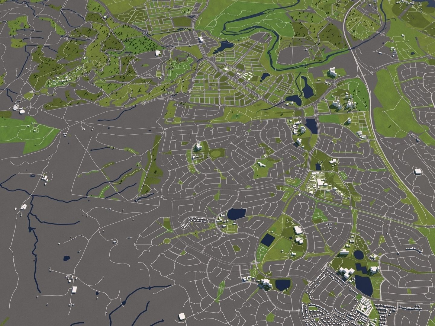 Canberra Australia 50x50km 3D City Map 3D model_10
