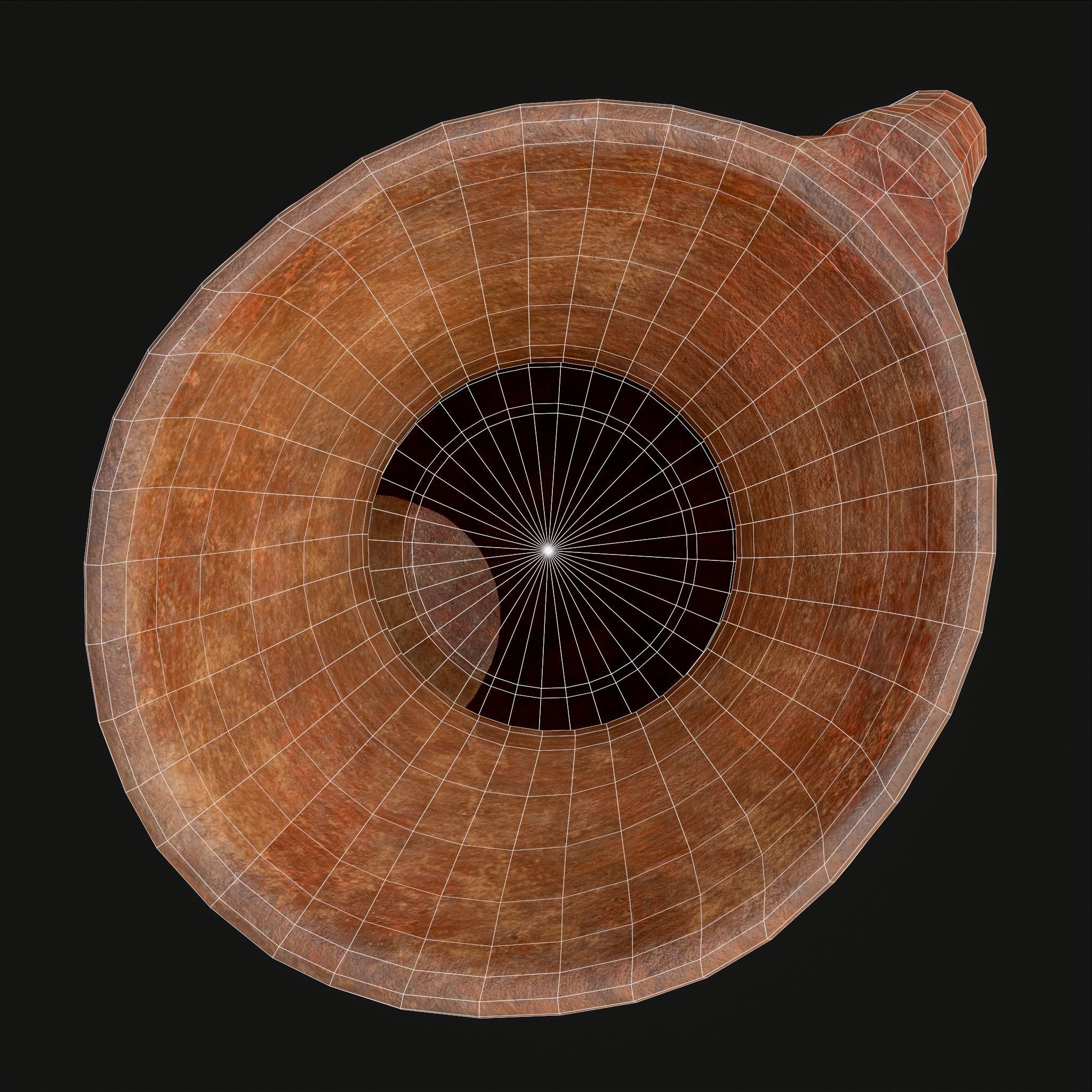 Decorated Medieval Earthenware Pitcher Low-poly 3D model_8