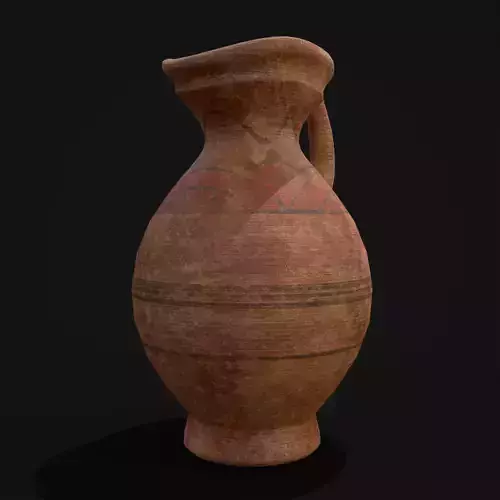 Decorated Medieval Earthenware Pitcher