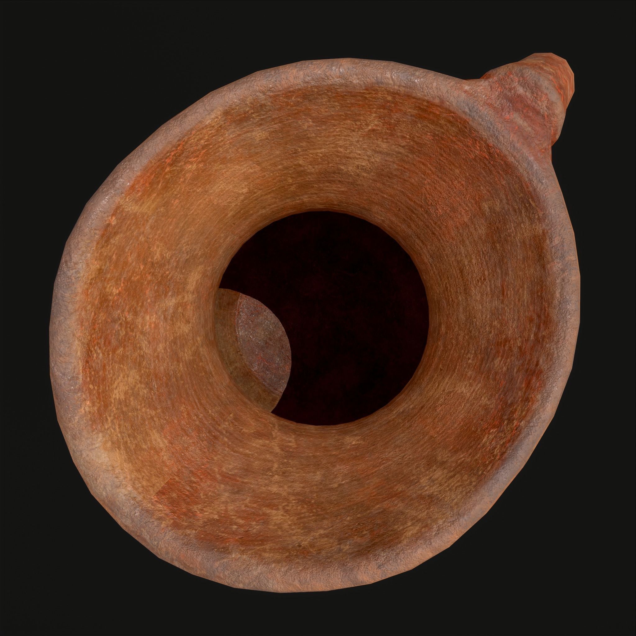 Decorated Medieval Earthenware Pitcher Low-poly 3D model_7