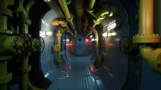 Submarine Ship Interior UE4 3D model
