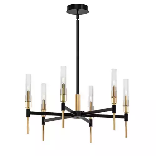 Flambeau six light chandelier gold 3D model