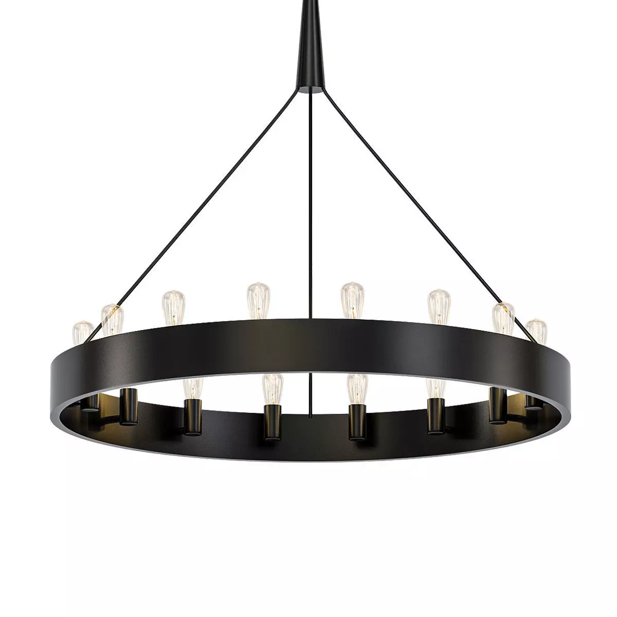 Candelaria chandelier with light bulbs hanging from it 3D model_0