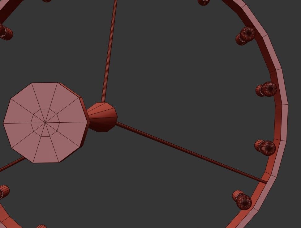 Candelaria chandelier with light bulbs hanging from it 3D model_2