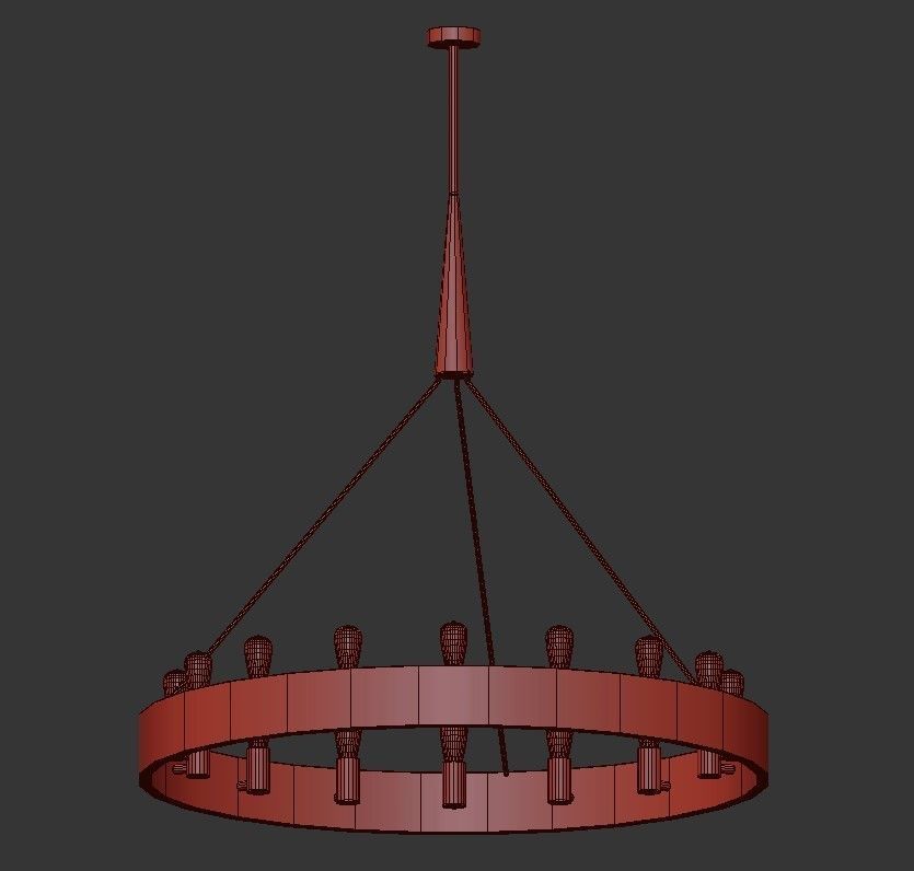 Candelaria chandelier with light bulbs hanging from it 3D model_1