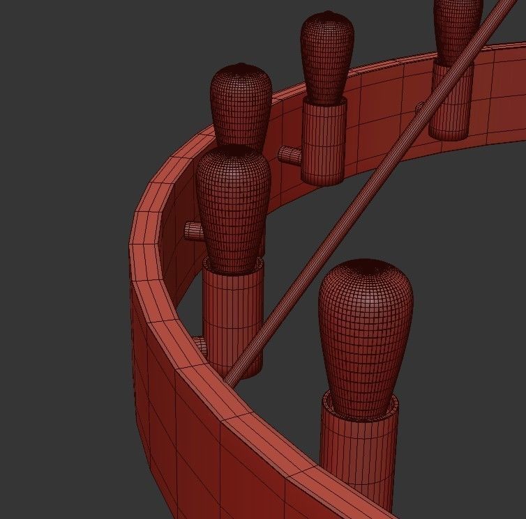 Candelaria chandelier with light bulbs hanging from it 3D model_4